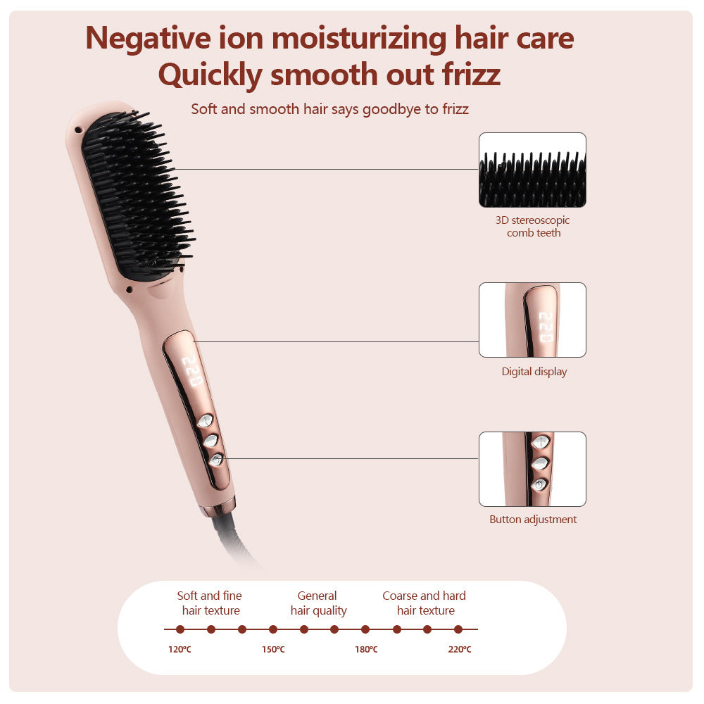 Dual-Purpose Hair Straightener and Curling Comb