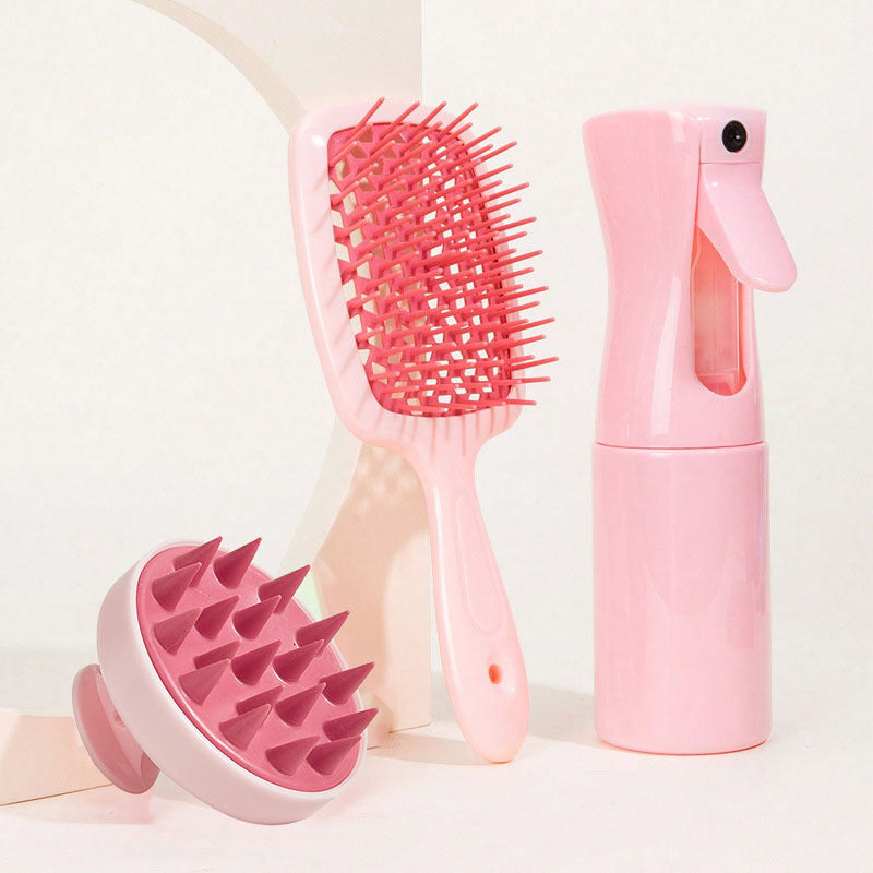 Hair Styling Spray Bottle and Massage Brush Set