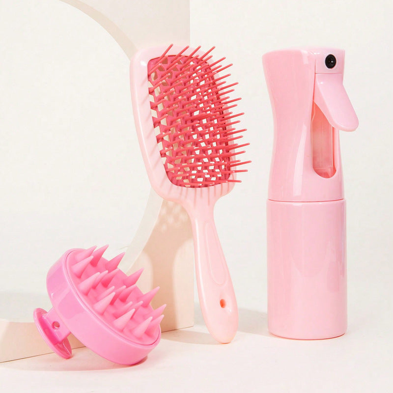 Hair Styling Spray Bottle and Massage Brush Set