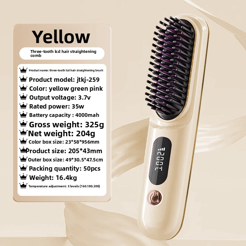 Wireless 2-in-1 Straightening & Curling Comb