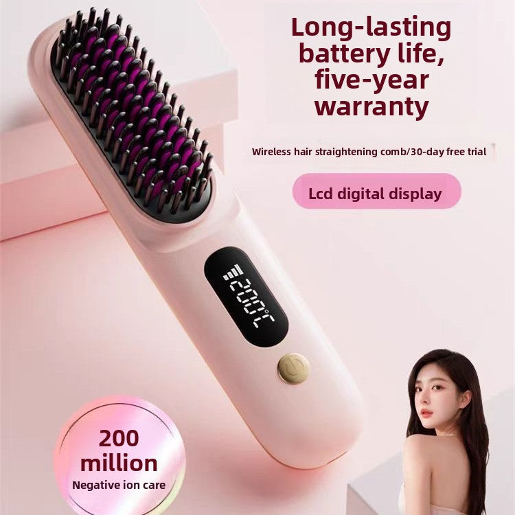 Wireless 2-in-1 Straightening & Curling Comb