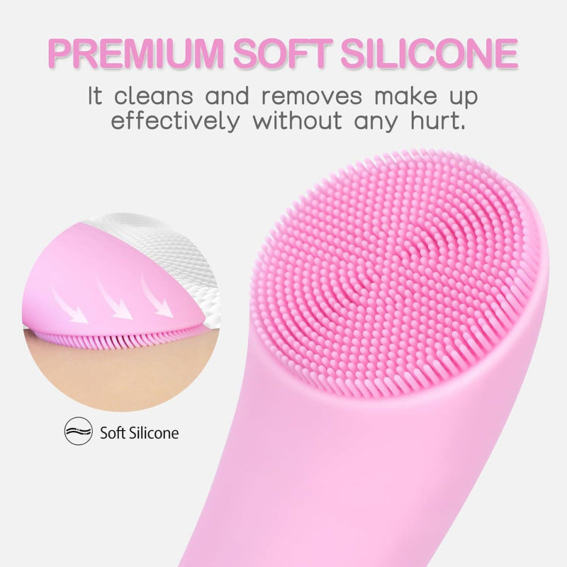 Electric silicone facial cleansing brush