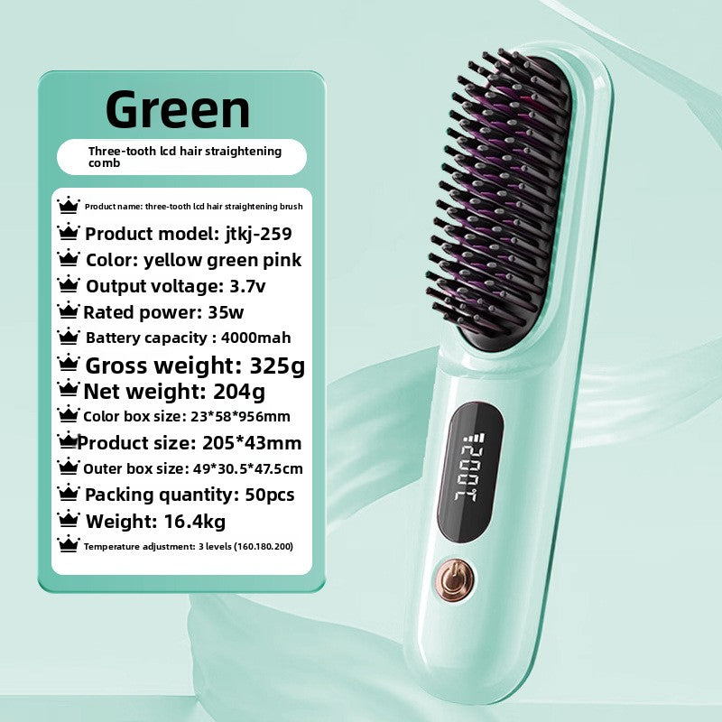 Wireless 2-in-1 Straightening & Curling Comb