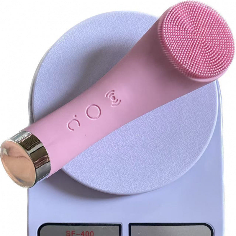 Electric silicone facial cleansing brush