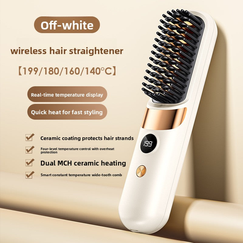 Wireless LCD Hair Straightening Comb