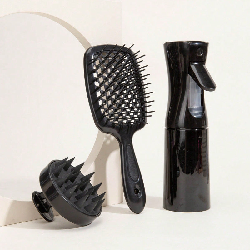 Hair Styling Spray Bottle and Massage Brush Set