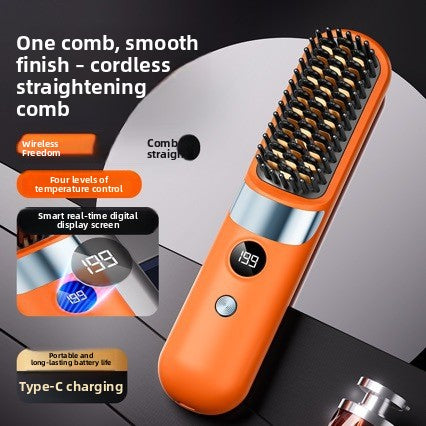 Wireless LCD Hair Straightening Comb