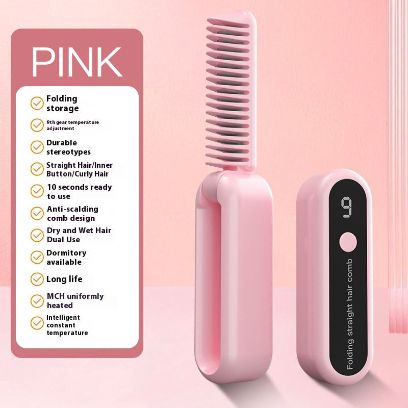 Wireless Ceramic Hair Straightener Comb