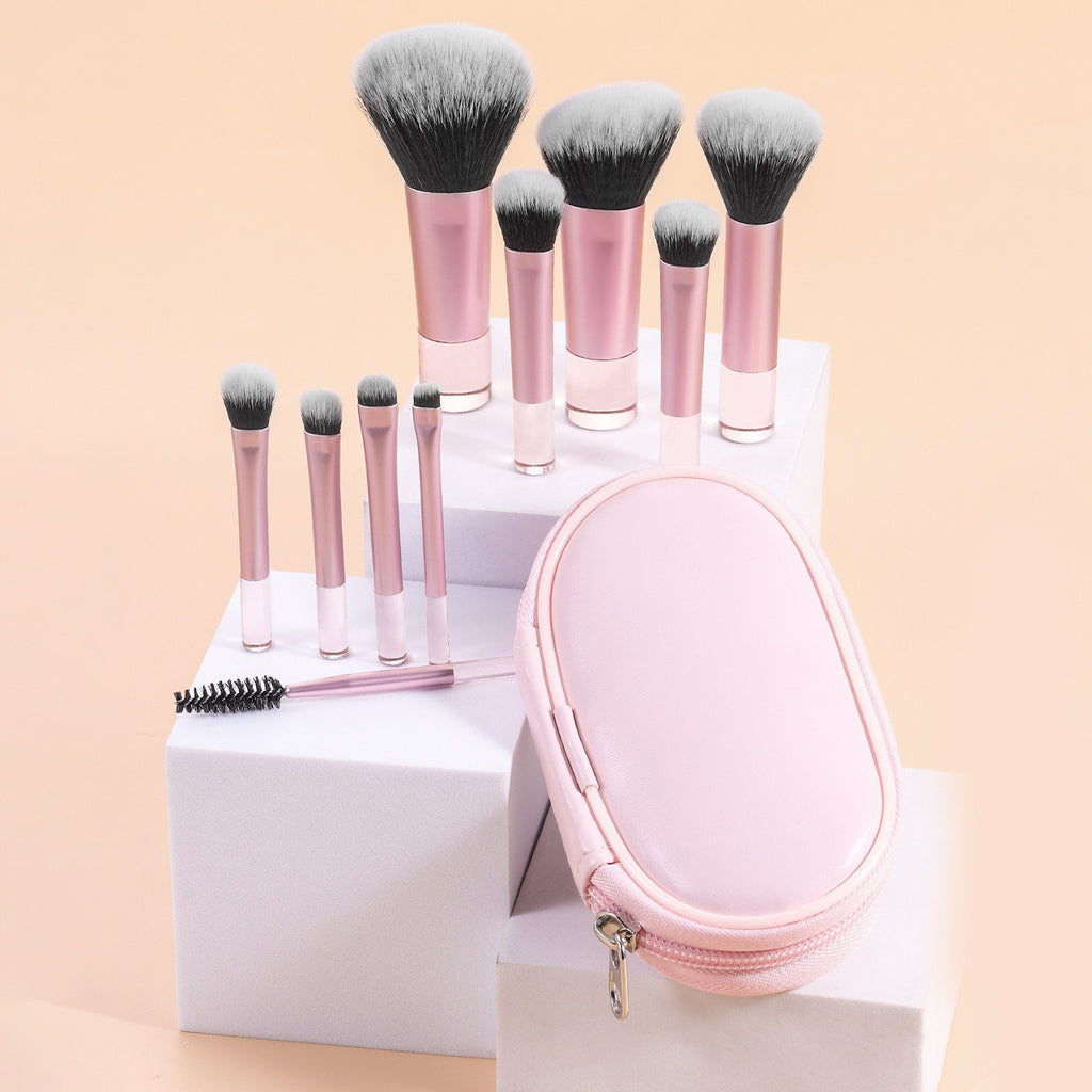 Mini Makeup Brushes with Brush Pouch