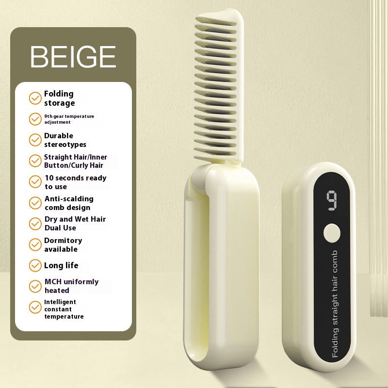 Wireless Ceramic Hair Straightener Comb