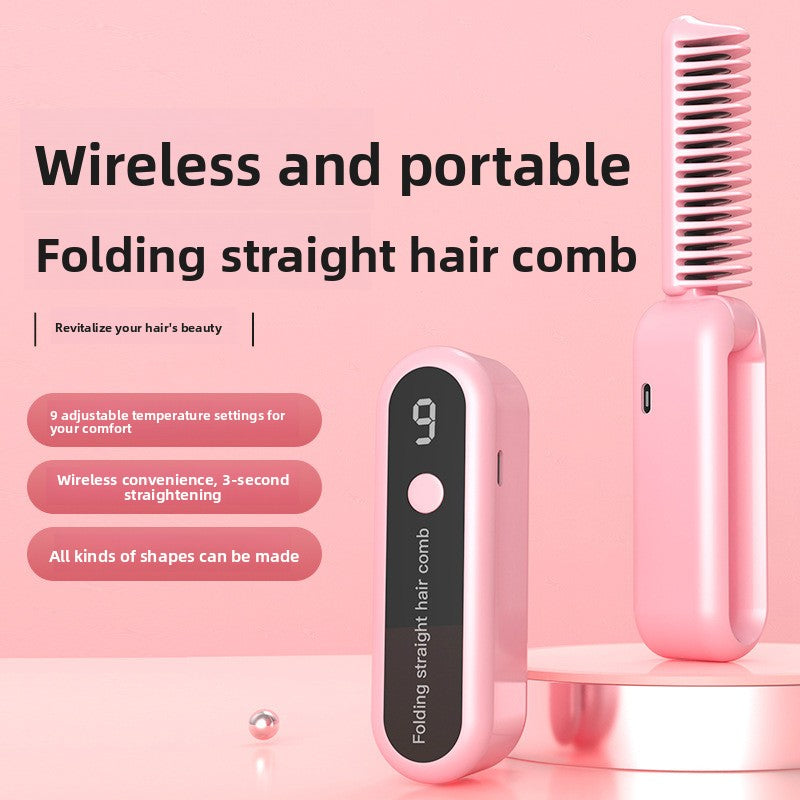 Wireless Ceramic Hair Straightener Comb