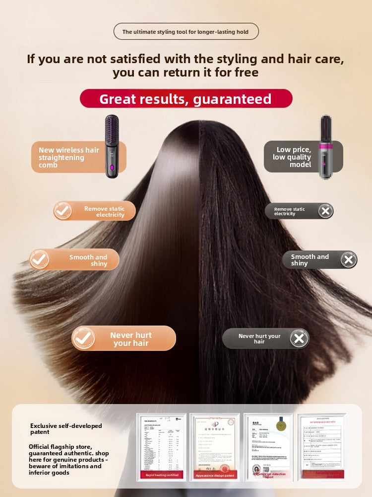 Wireless Hair Straightening Comb