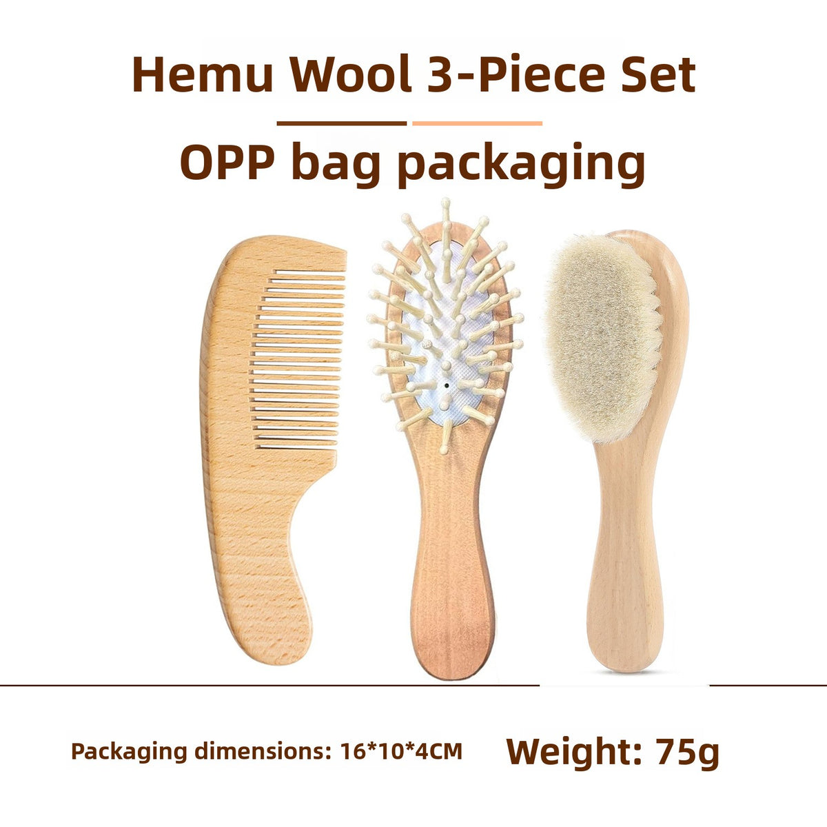 Wooden Hair Care Comb Set
