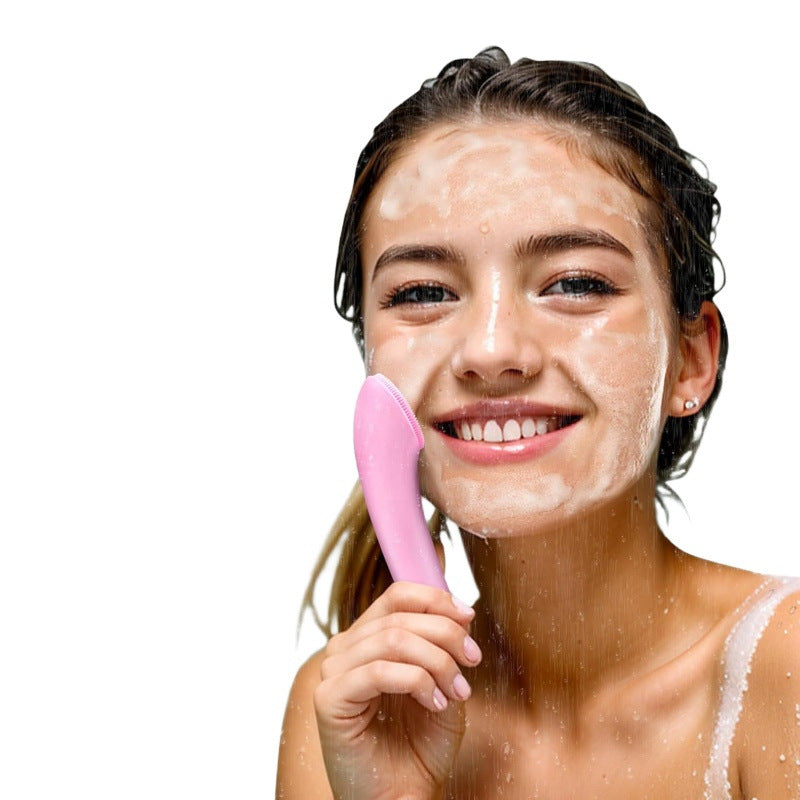 Electric silicone facial cleansing brush