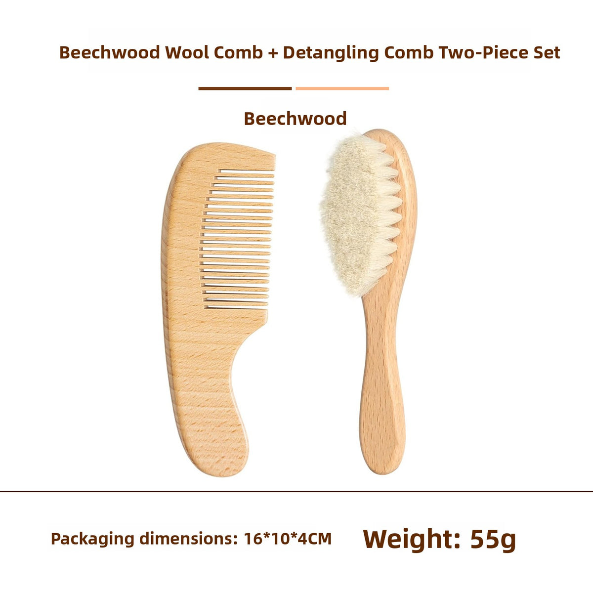 Wooden Hair Care Comb Set