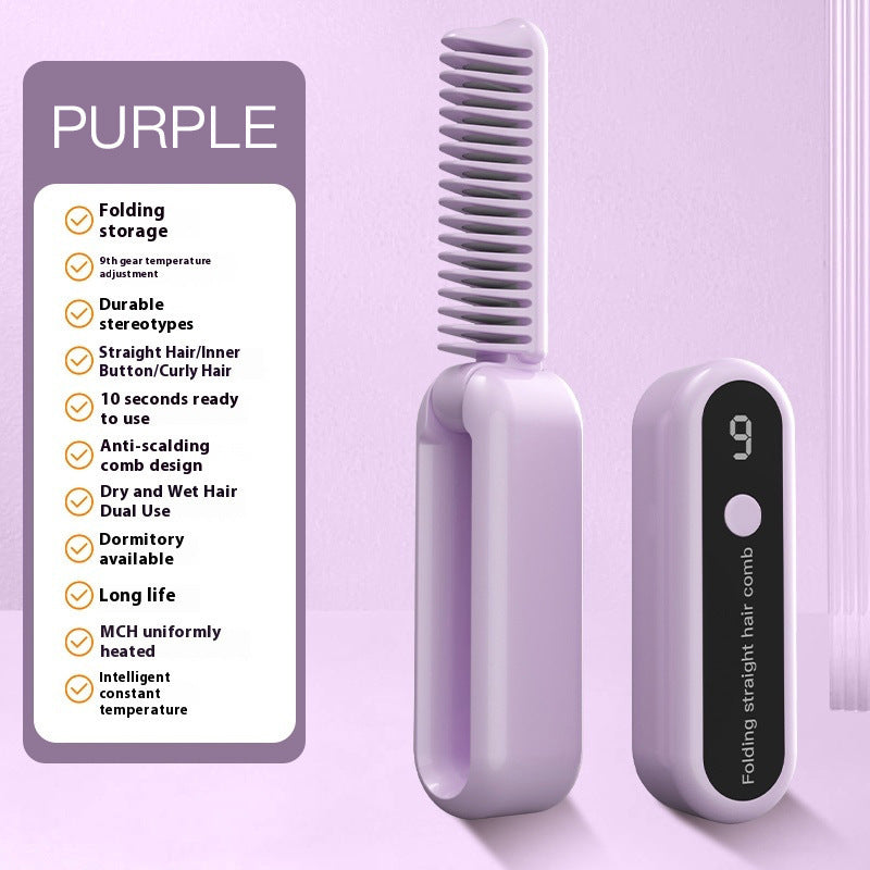 Wireless Ceramic Hair Straightener Comb