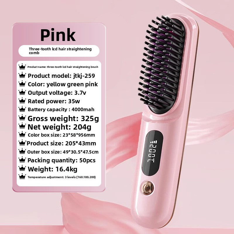 Wireless 2-in-1 Straightening & Curling Comb