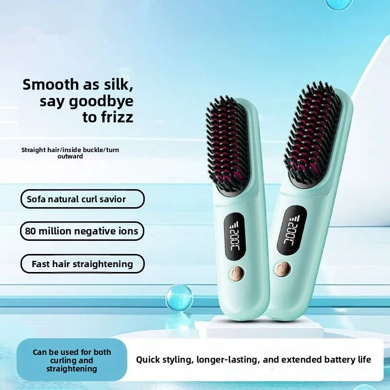 Wireless 2-in-1 Straightening & Curling Comb