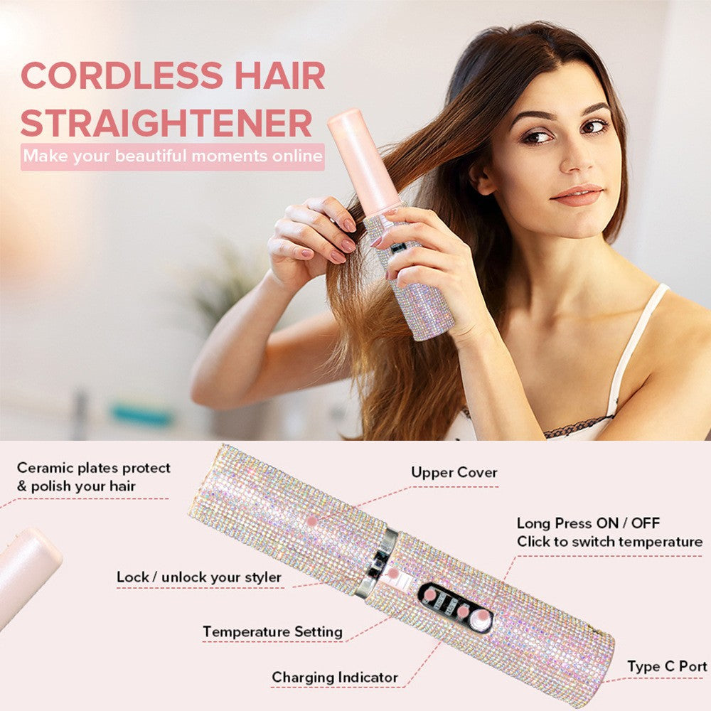 Portable Wireless Hair Straightener Curling Iron