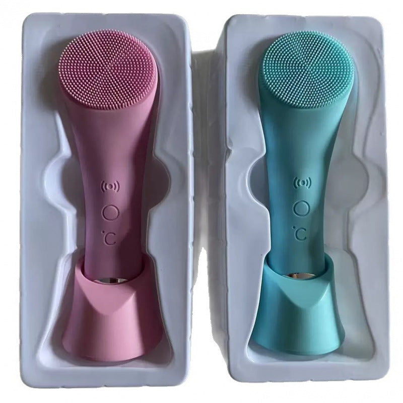 Electric silicone facial cleansing brush