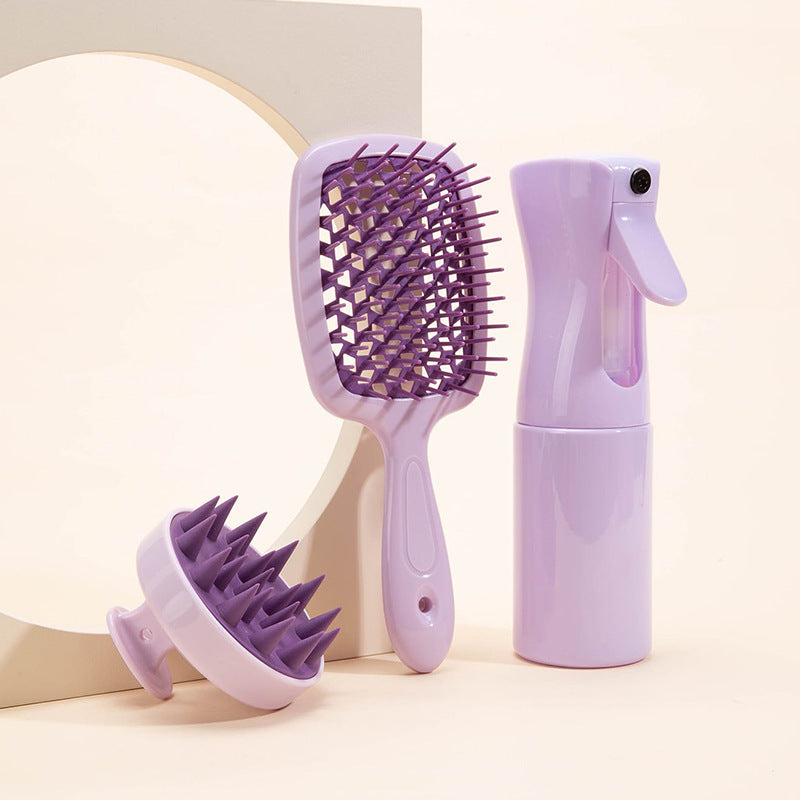 Hair Styling Spray Bottle and Massage Brush Set